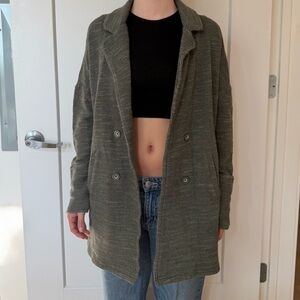 Free People Dark Green/Gray Cargo Cardigan
